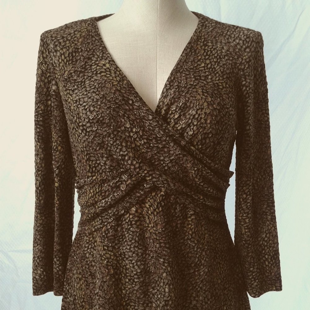 Vintage Surplice Black & Gold Blouse